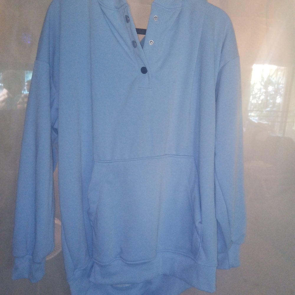Light Blue Hoodie with Front Pocket